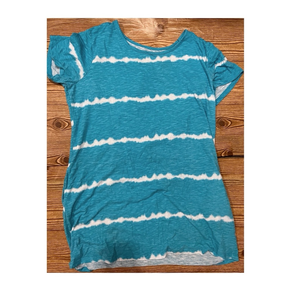 Aqua & White Dressy Dress 1X